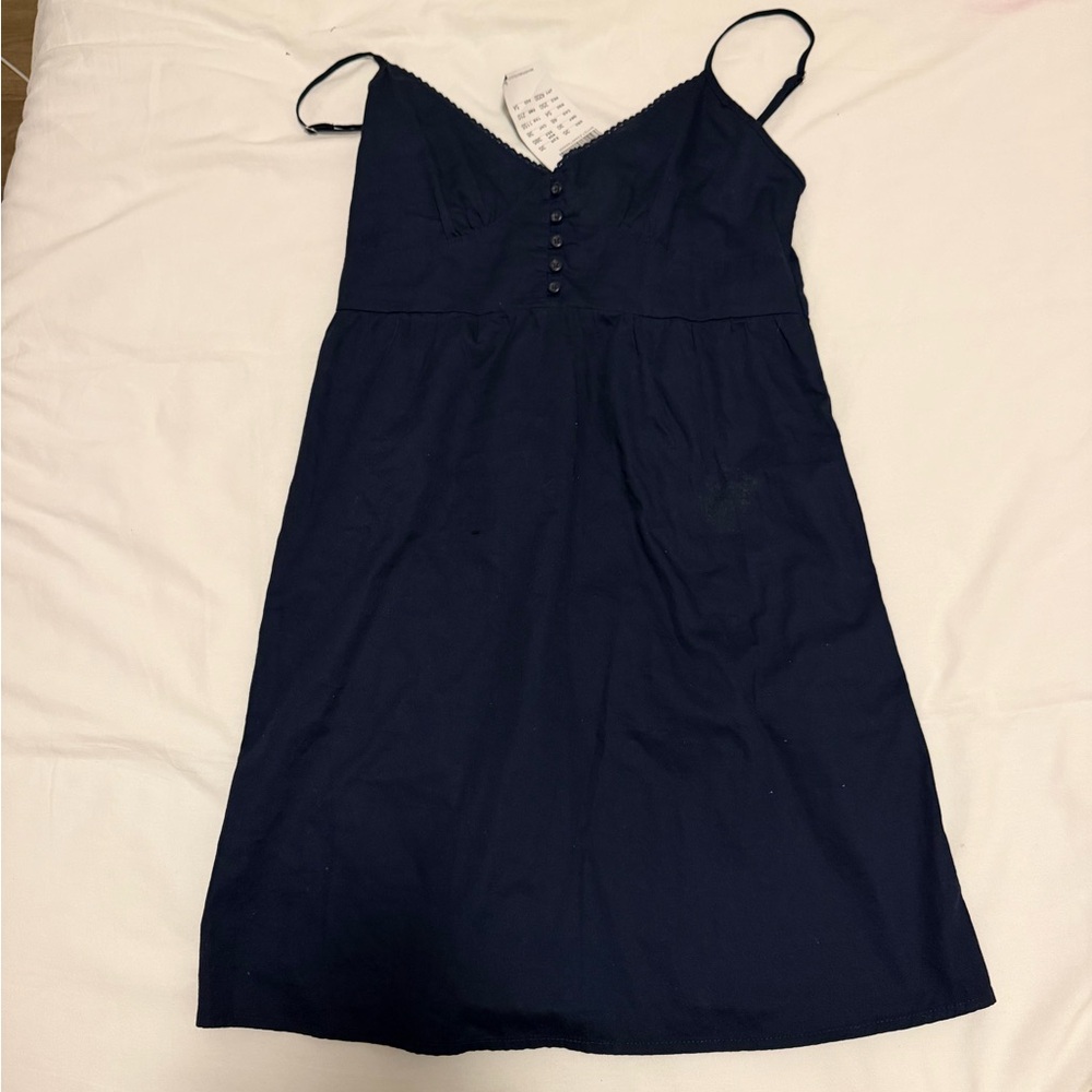 Brandy Melville Navy Button Mini Dress